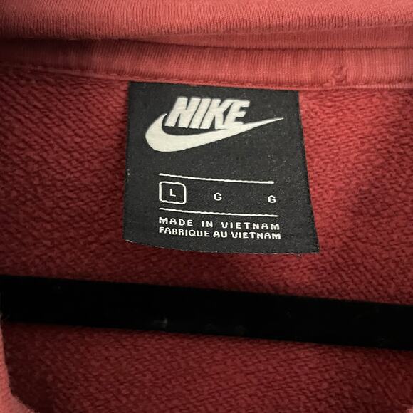 Nike Sportswear Women’s Hoodie Large Pink Mauve Pullover Fleece Kangaroo Pocket - Picture 3 of 4